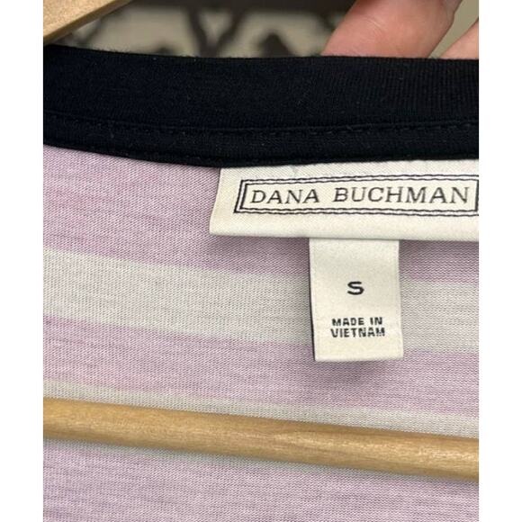 Dana Buchman Striped Blouse Small Round Neck Top Stripes - Picture 3 of 5